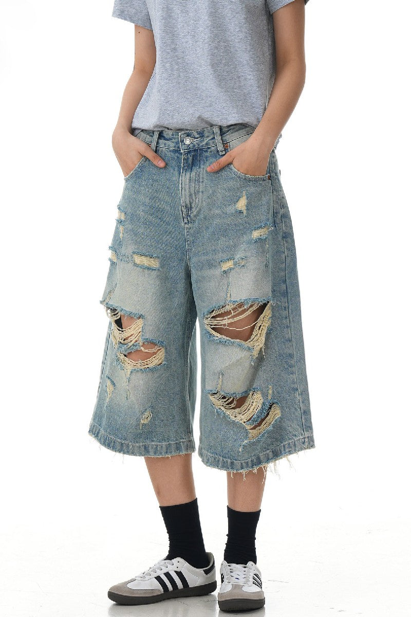Ripped Washed Jorts