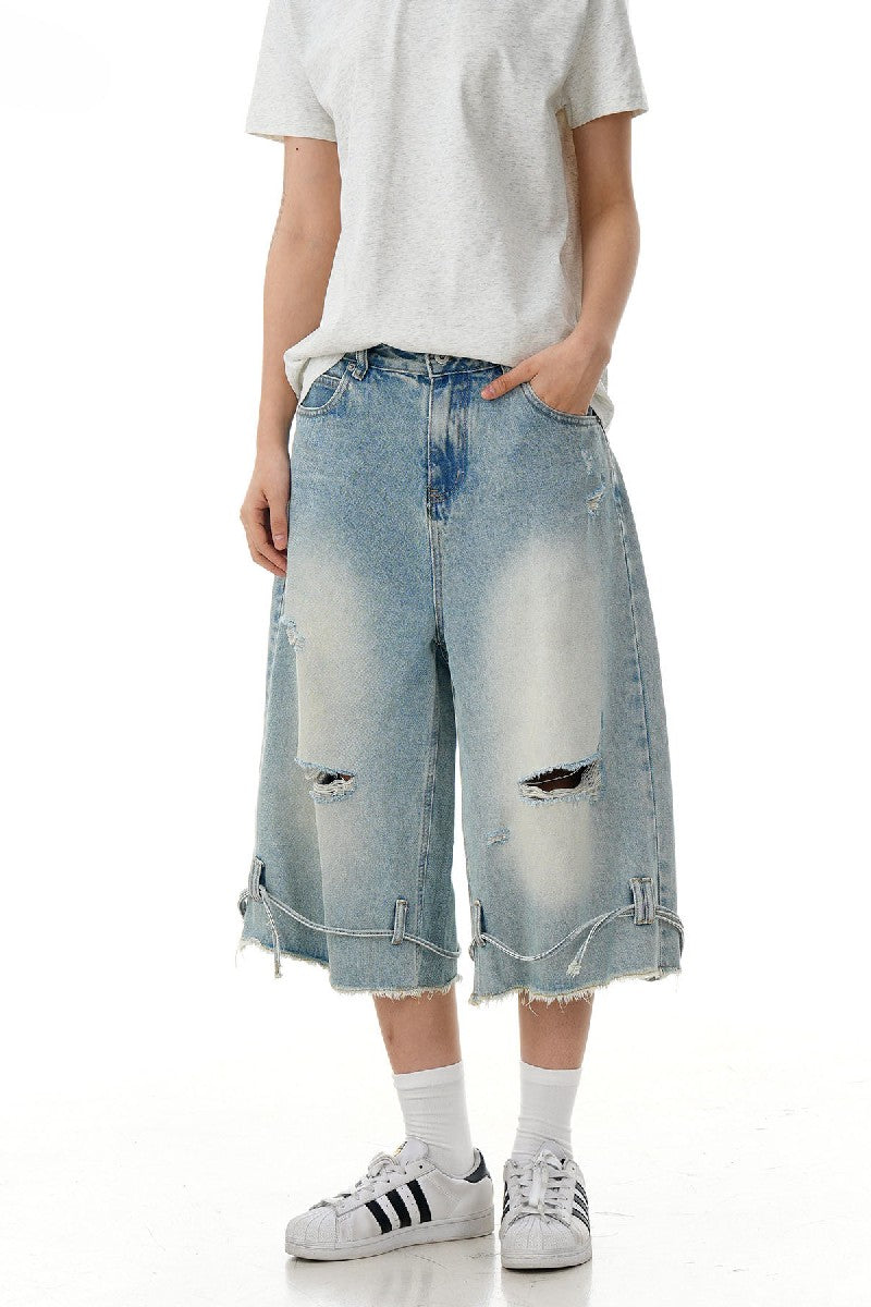 Ripped Drawstring Jorts