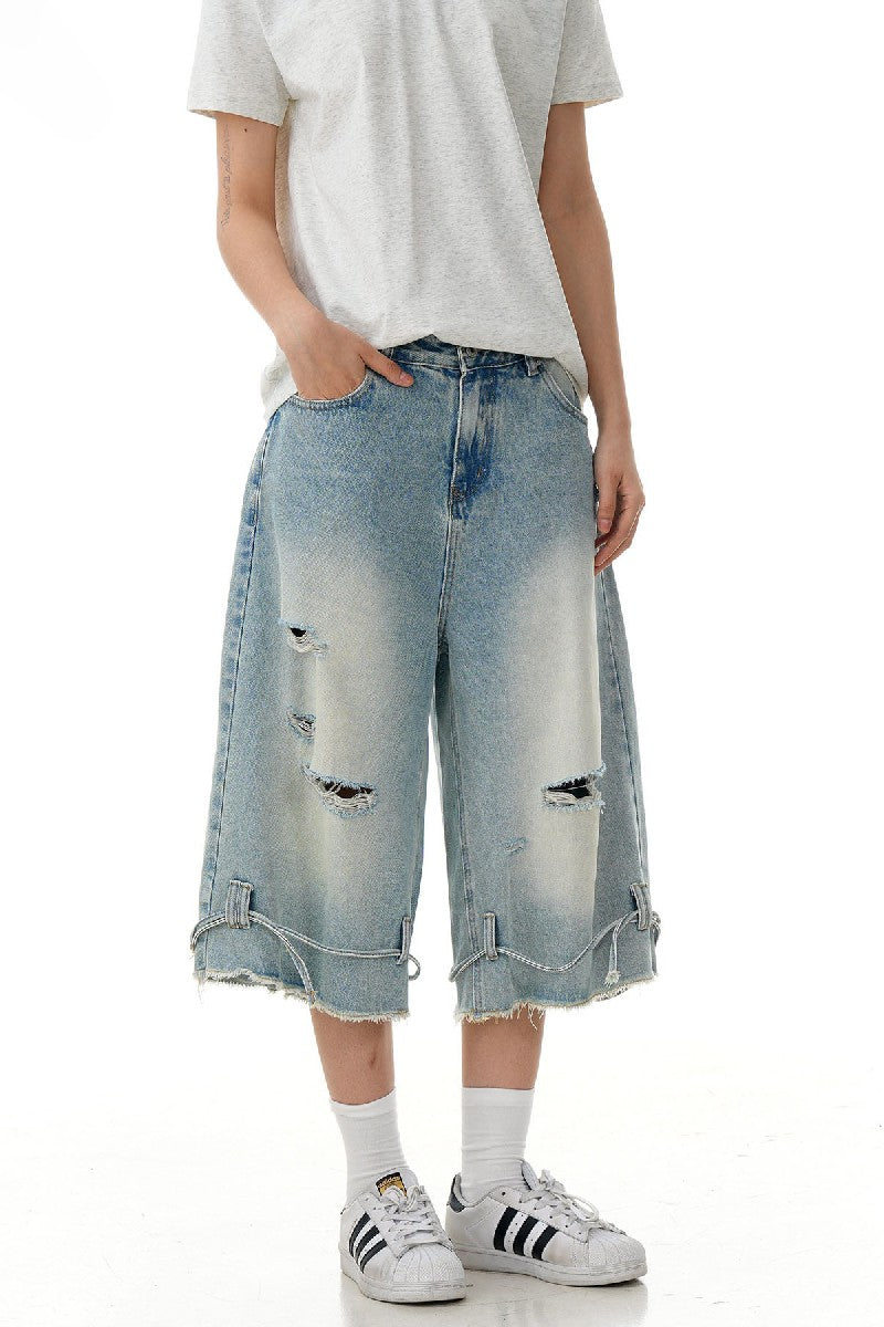 Ripped Drawstring Jorts