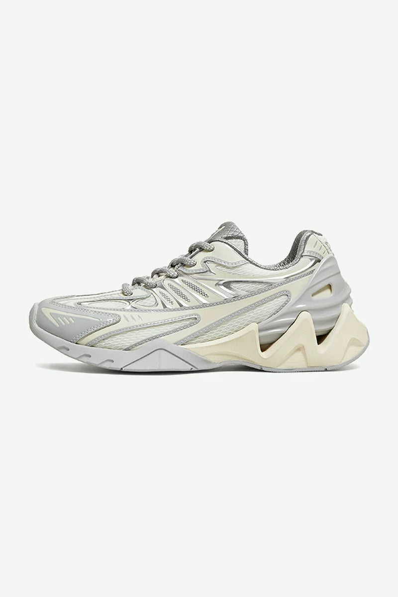 Retro Chunky Running Sneakers - White / Gray