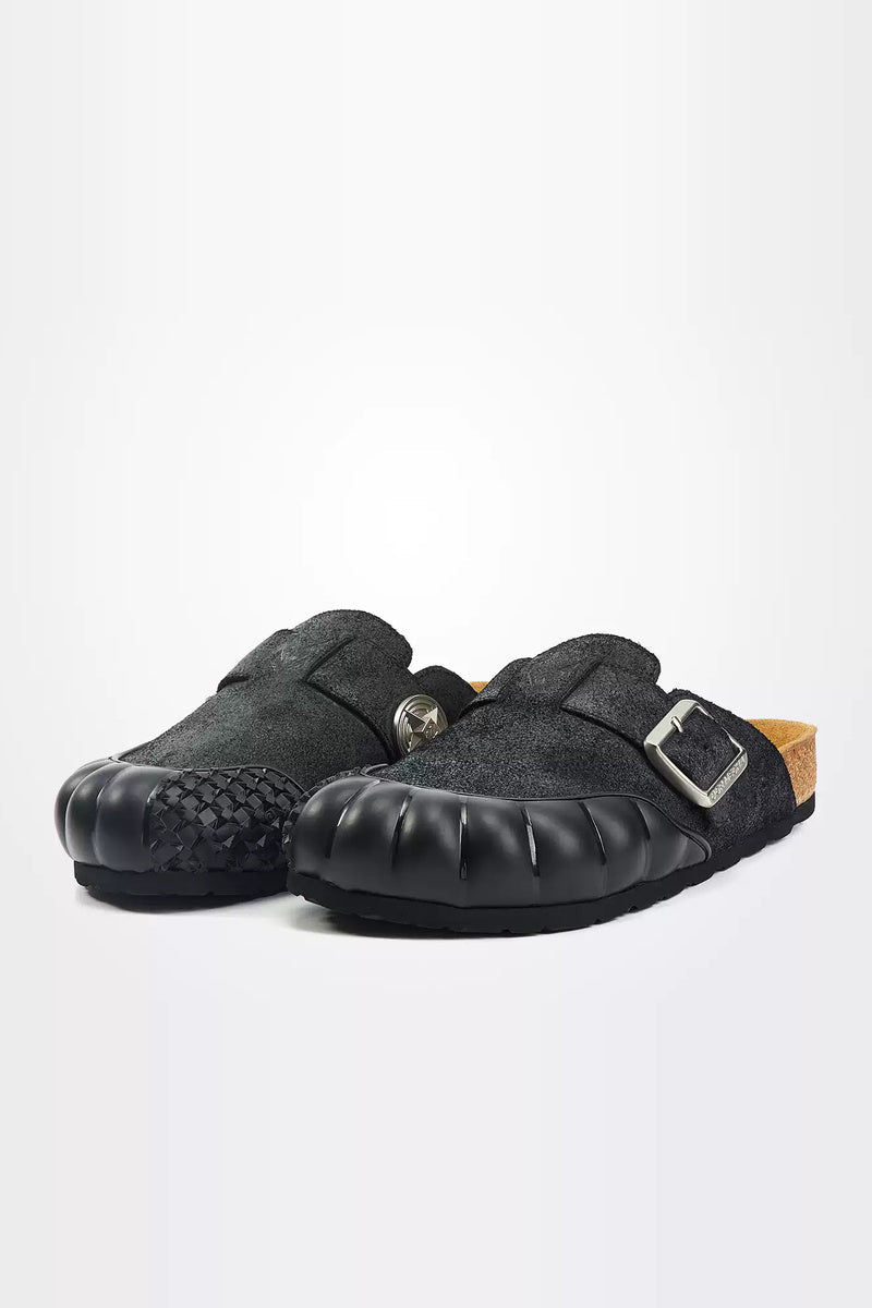 Leather Platform Clog Sandals - diagonal pair