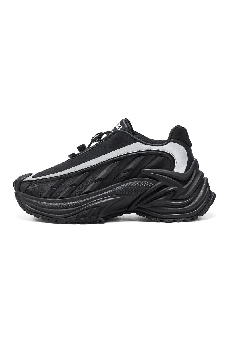 Retro Chunky Running Sneakers - Black
