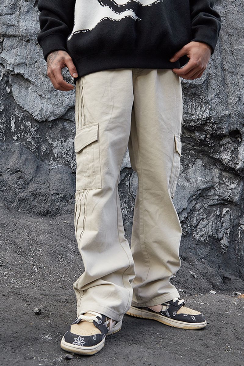 STEEPC Off White Pleated Trousers - UK Only