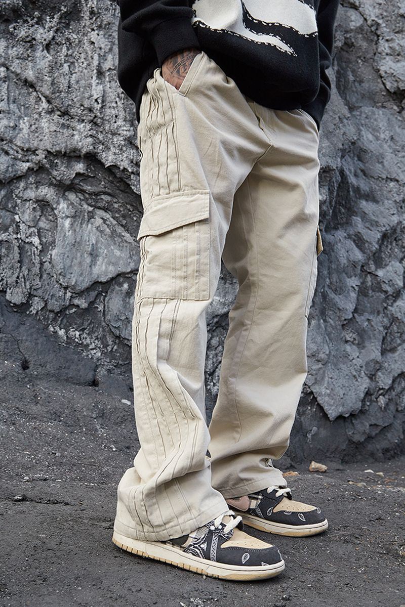 STEEPC Off White Pleated Trousers - UK Only