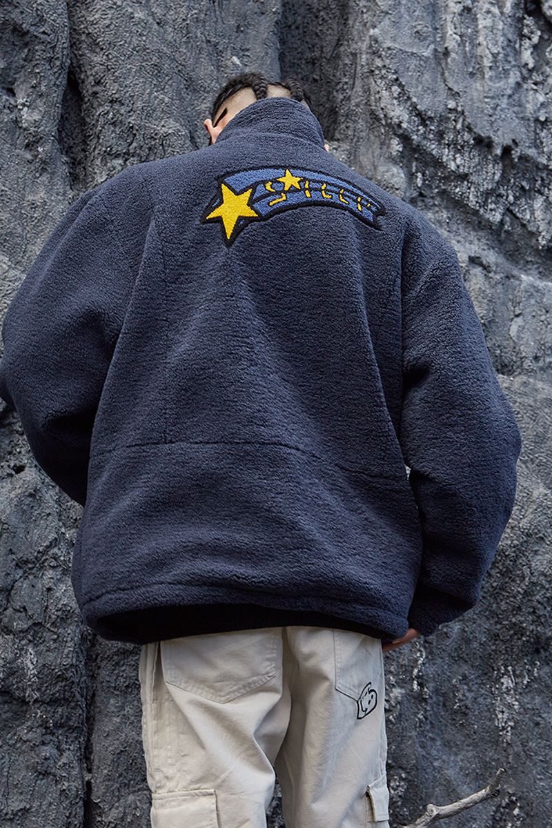 STEEPC Embroidered Logo Sherpa Jacket
