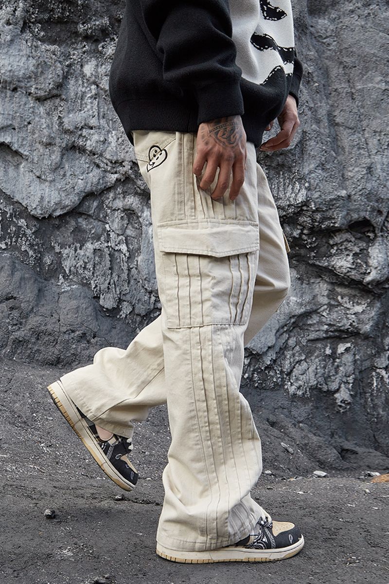 STEEPC Off White Pleated Trousers - UK Only