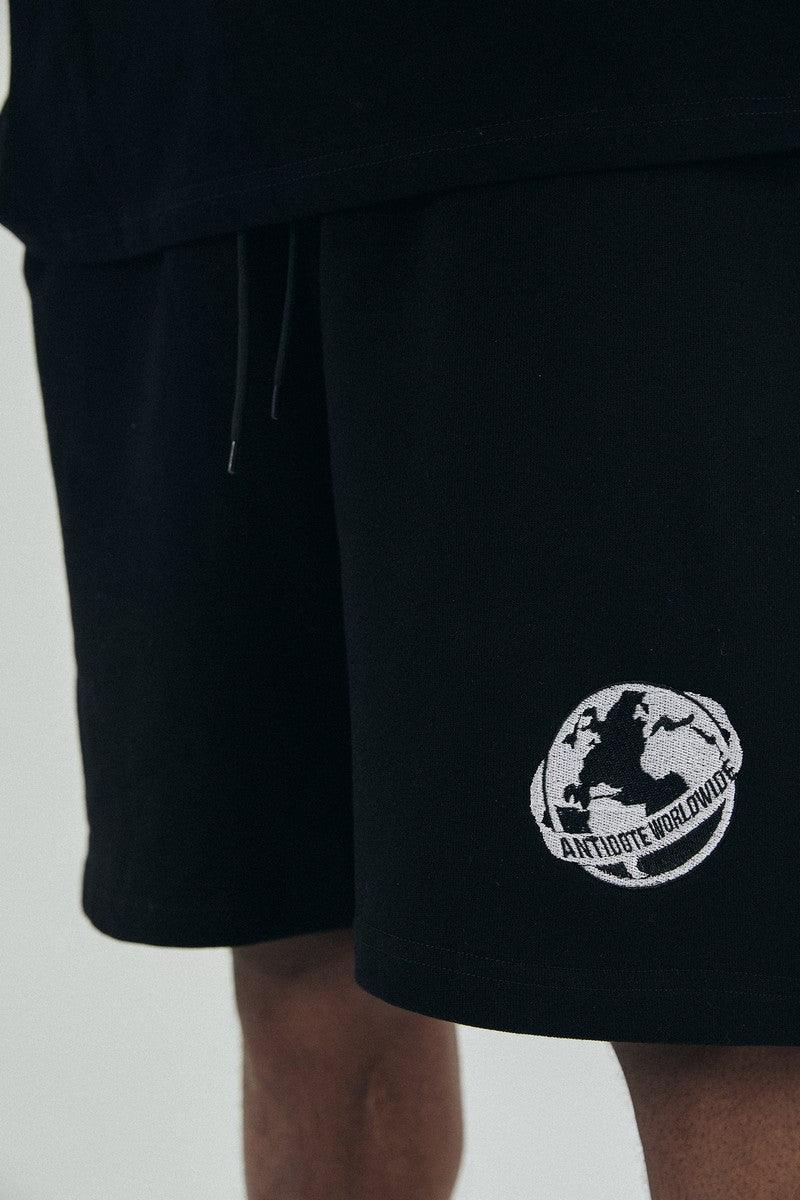 Antidote Embroidered Earth Logo Shorts