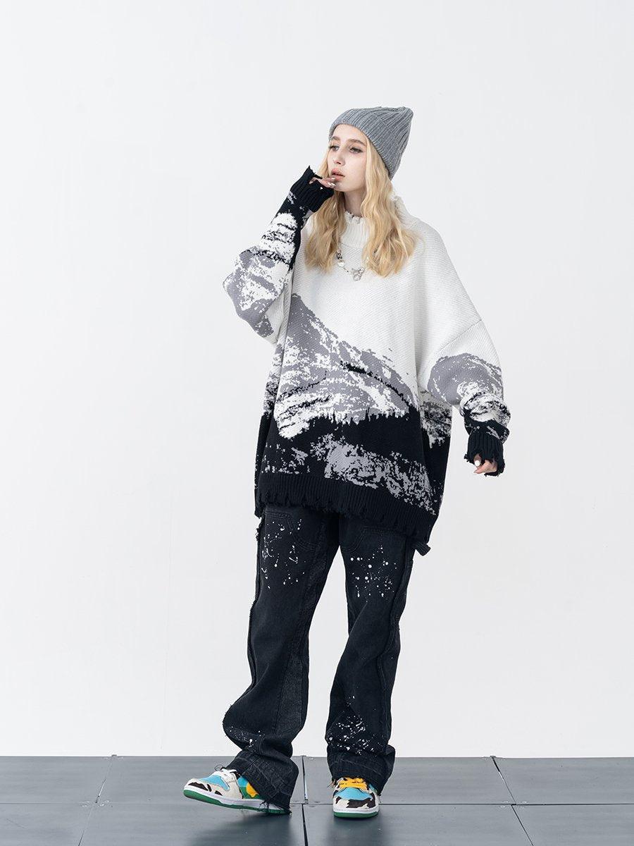 H/C Mountain Negative Knit Turtleneck - UK Only