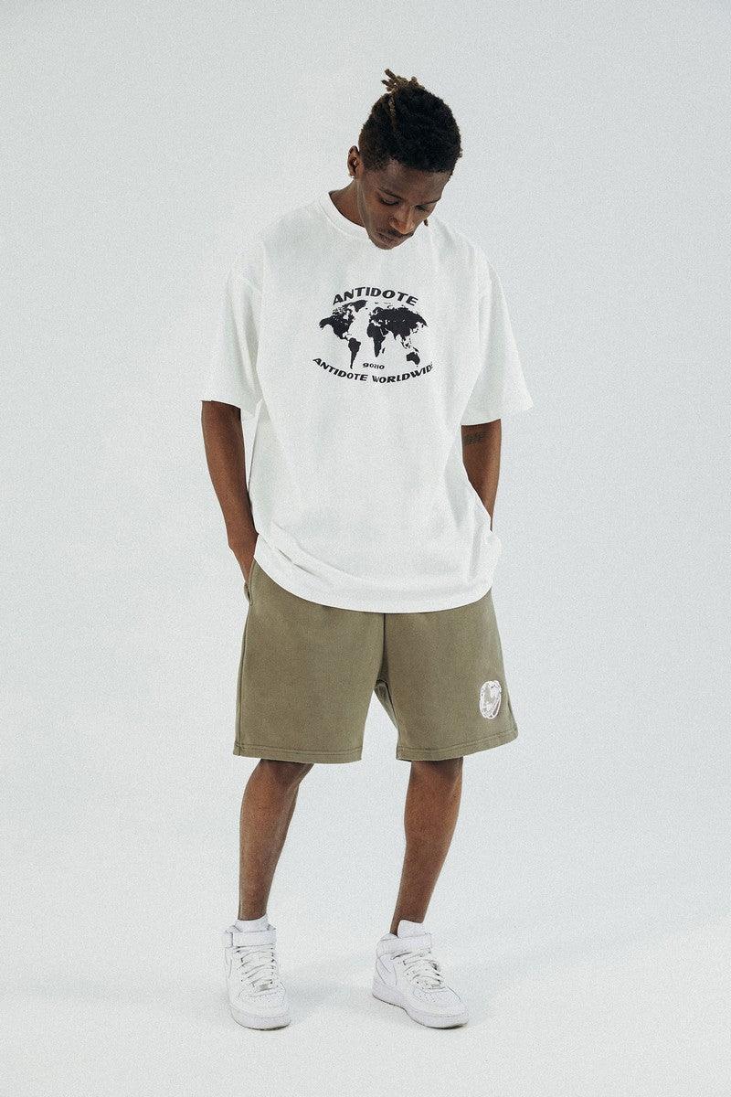 Antidote Embroidered Earth Logo Shorts