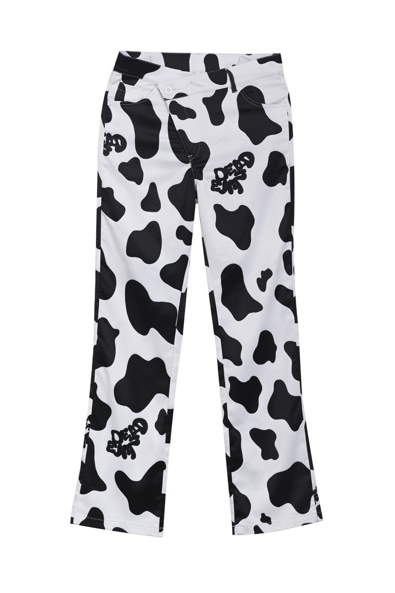 STEEPC Cow Pattern Flared Trousers - UK Only