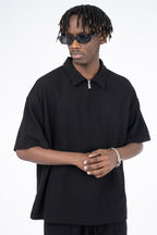 CZ Zipper Waffle Polo