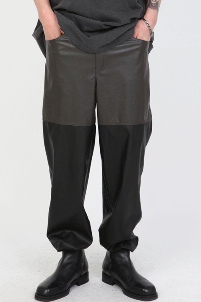 CZ Leather Two Tone Trousers