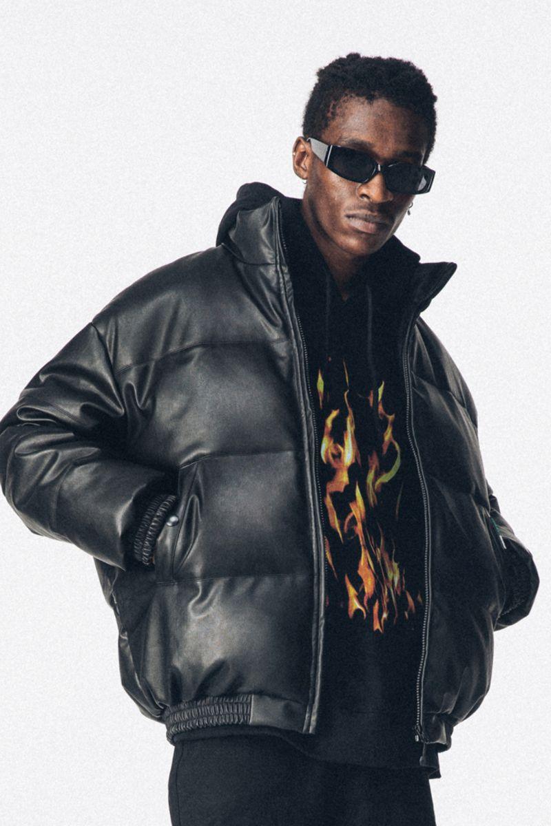Antidote PU Leather Down Jacket