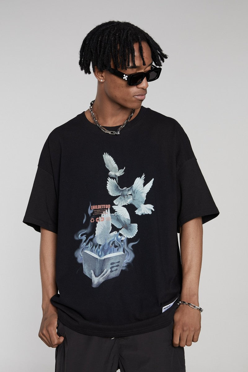 STEEPC Magic Pigeons Print Tee