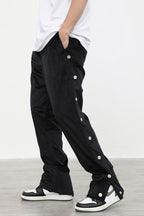CZ Suede Buttons Straight Trousers
