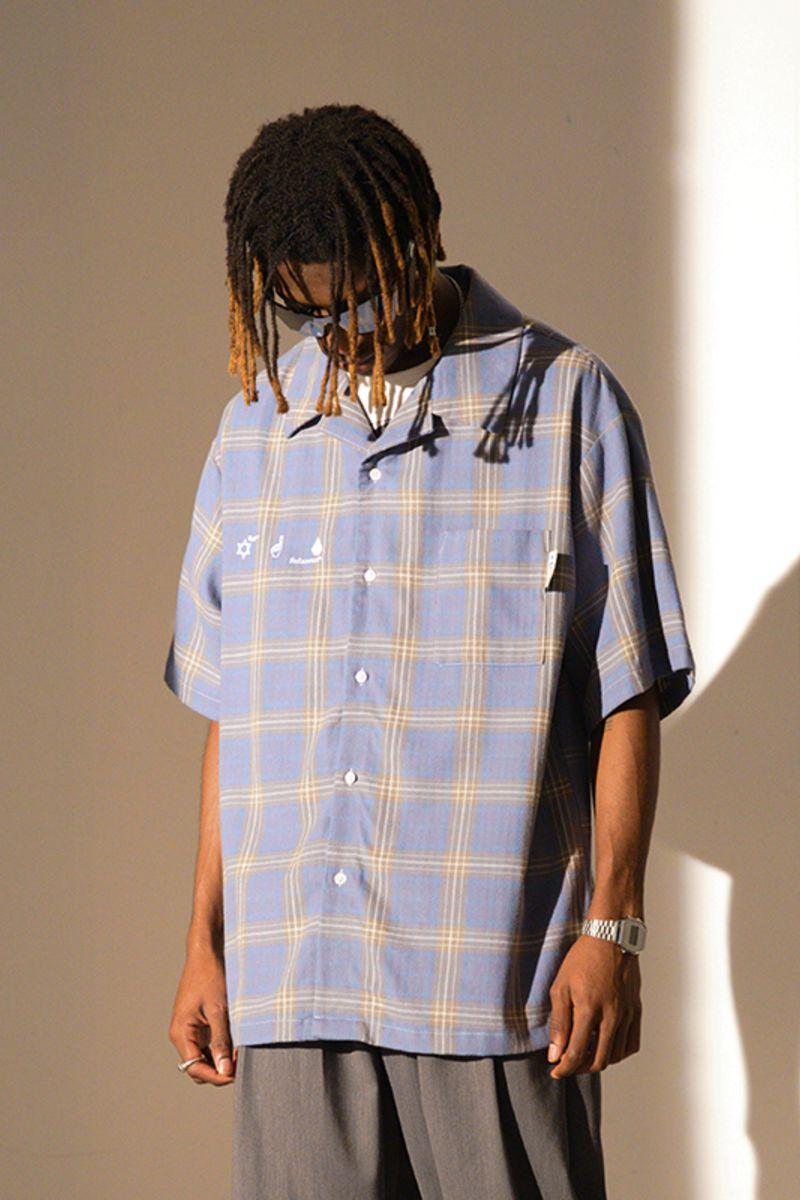 Empty Reference Blue Checkered Cuban Shirt