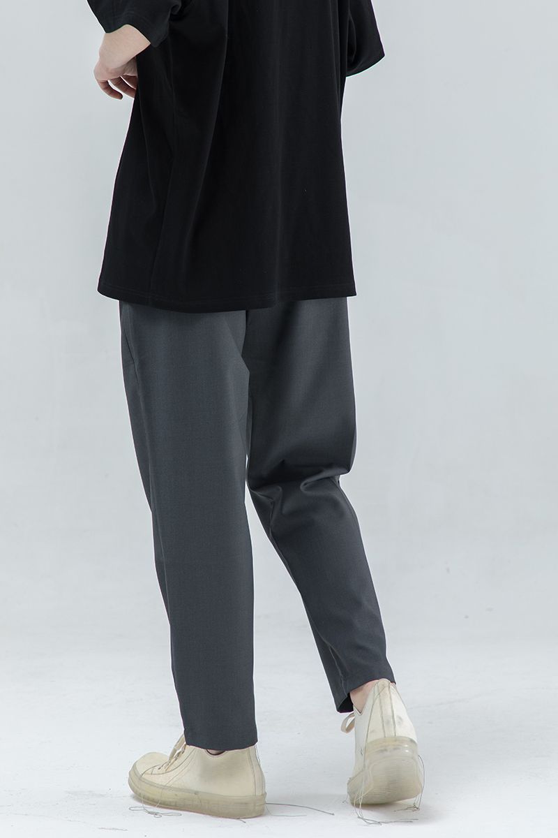 THINGY Dark Gray Straight Trousers