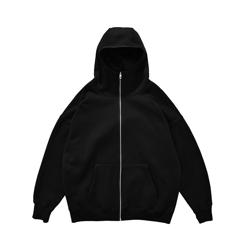 CZ High Collar Zip Up Hoodie