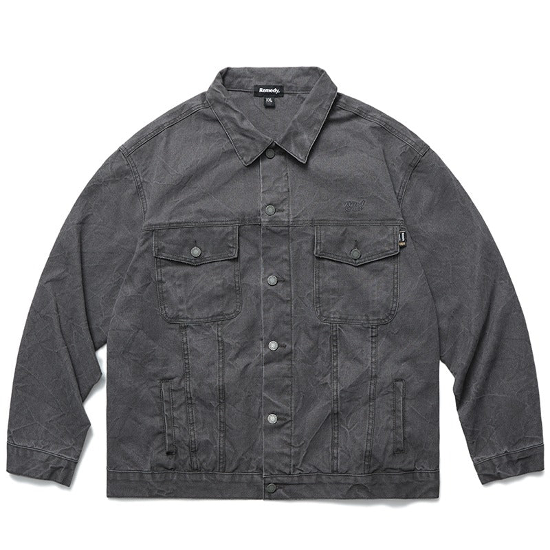 RMY Pleated Washed Jeans Jacket