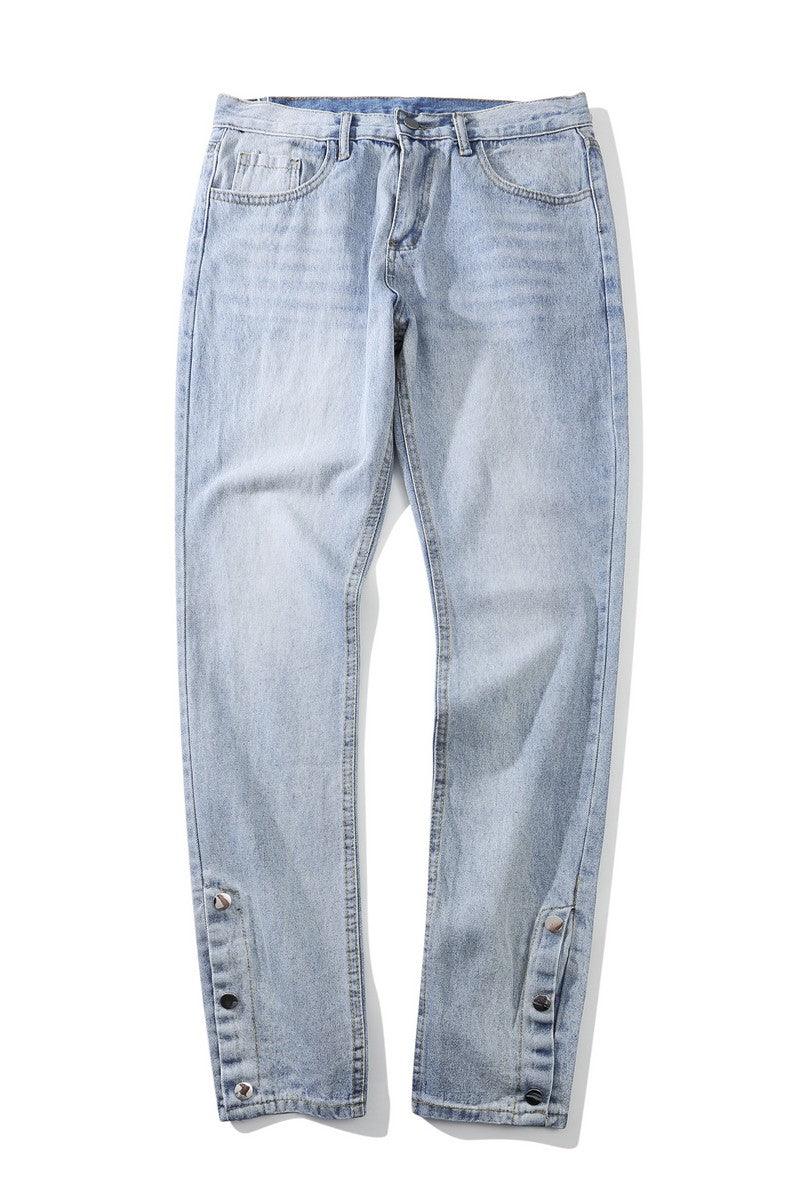 CZ Washed Adjustable Loose Jeans