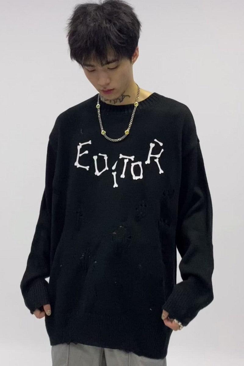 CZ Distressed Logo Sweater