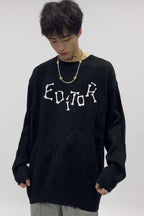CZ Distressed Logo Sweater