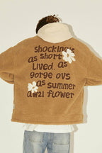 Empty Reference Camel Flowers Sherpa Jacket