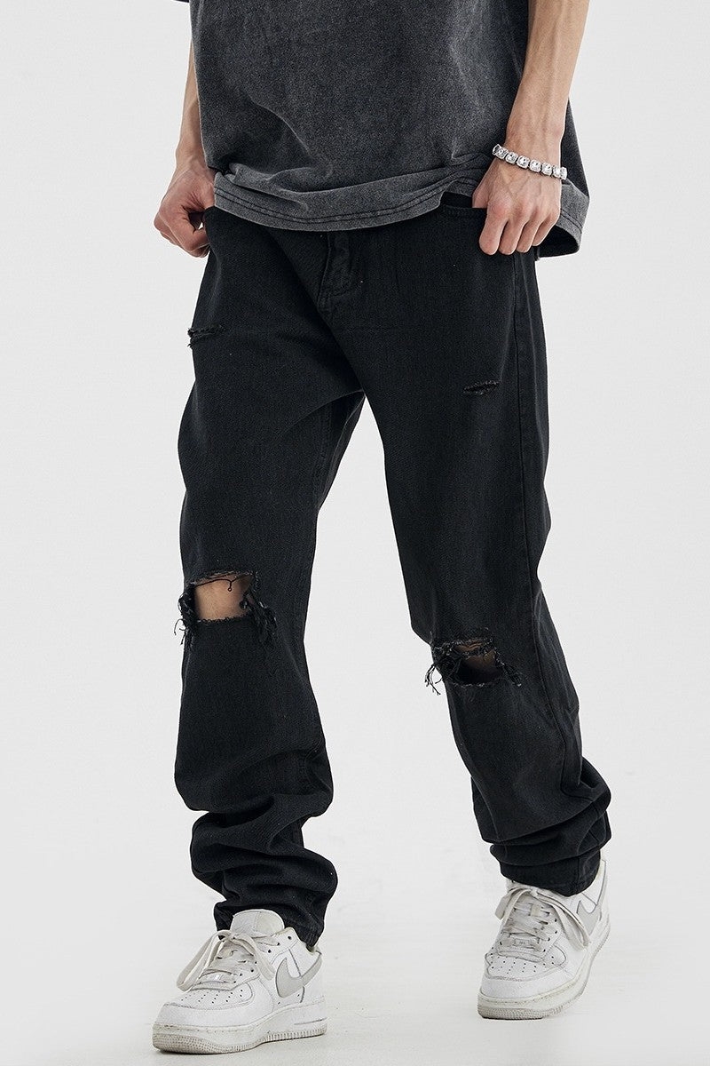 CZ Ripped Loose Jeans