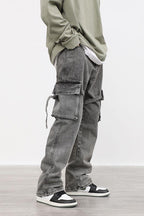 CZ Washed Straps Cargo Jeans