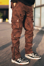 Antidote Brown Multi Pocket Adjustable Trousers