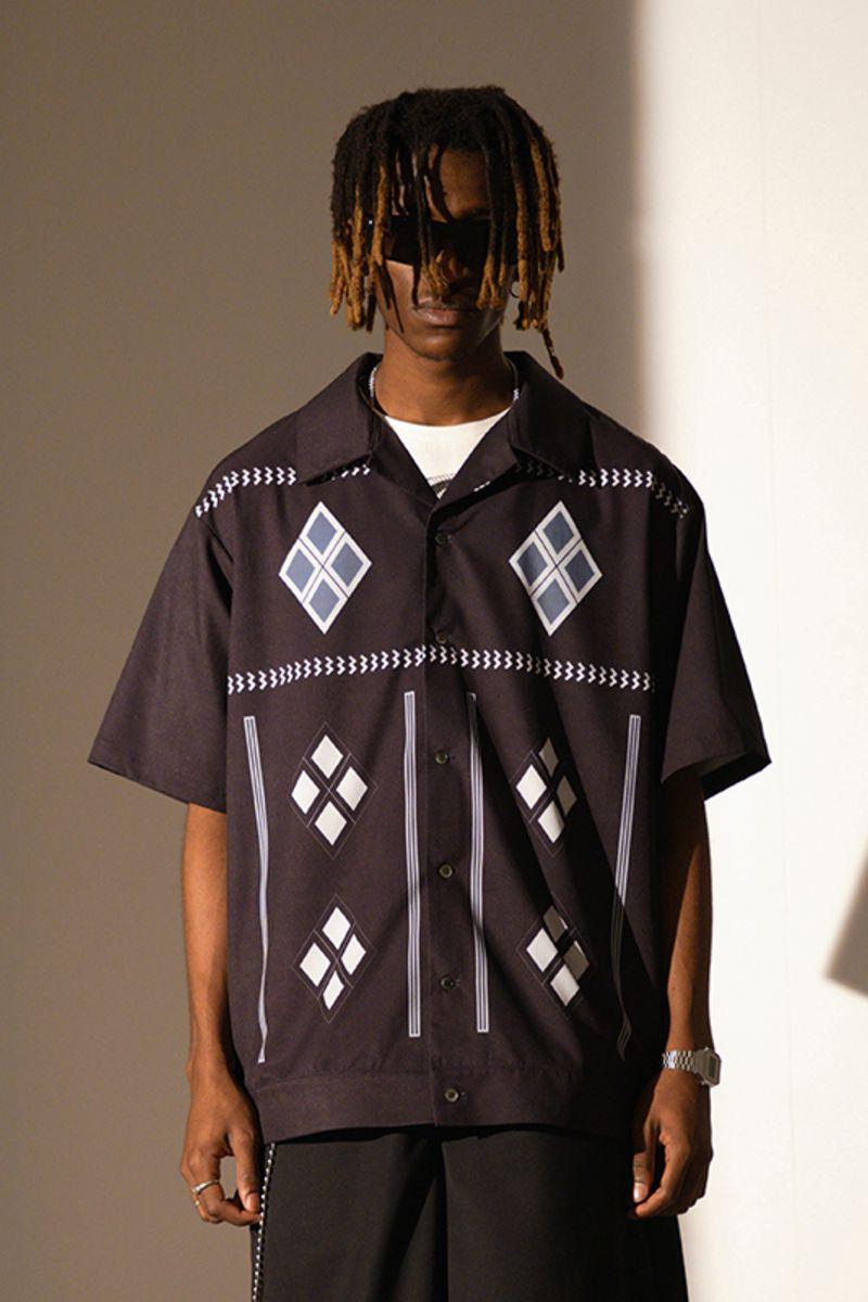 Empty Reference Black Diamond Cuban Shirt