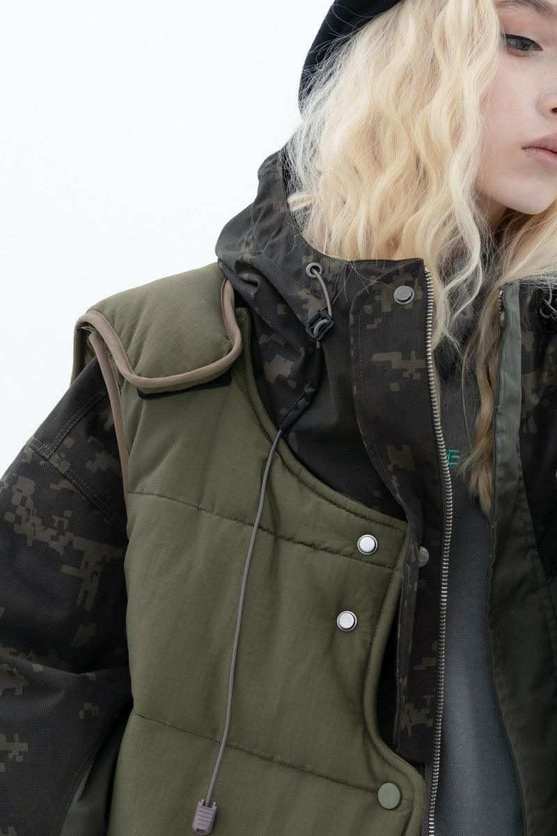 Error Code Stitched Vest Tactical Camo Jacket