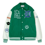 OO Gothic Logo Embroidered Varsity Jacket