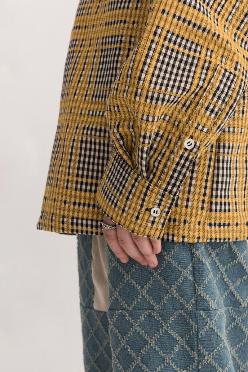 Empty Reference Plaid Stitching L/S Shirt Jacket