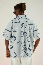 Empty Reference Hand-Painted Flowers Cuban Shirt