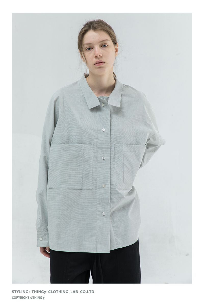THINGY Light Green Loose L/S Shirt