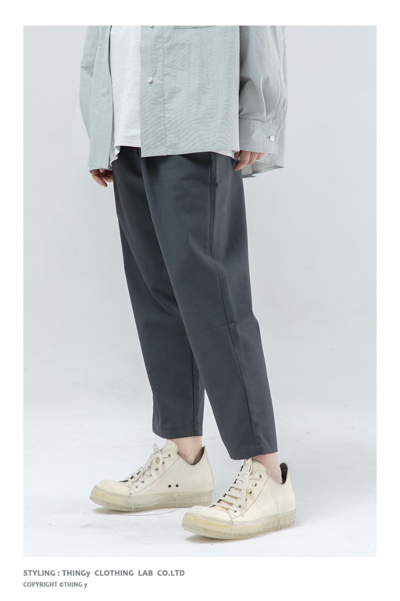 THINGY Dark Gray Straight Trousers