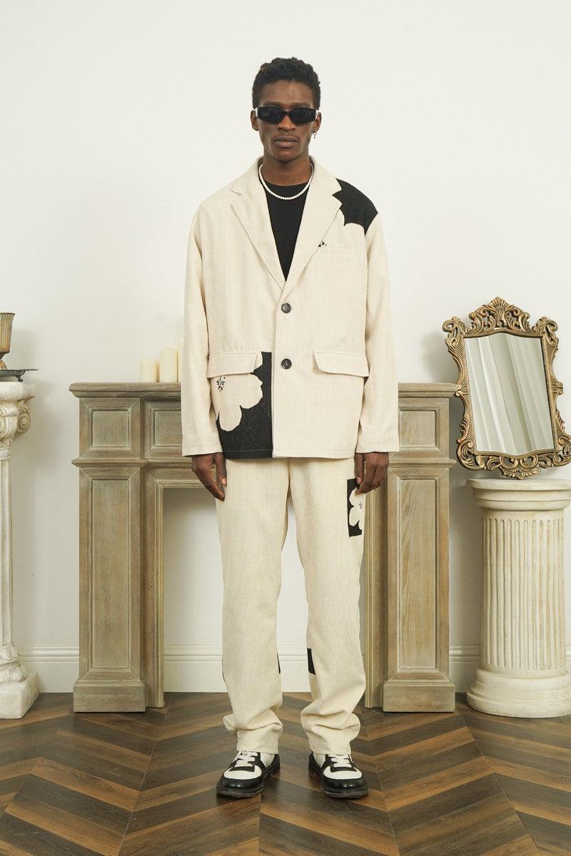 Empty Reference Flower Corduroy Suit Jacket