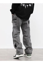 CZ Dark Buttons Cargo Jeans