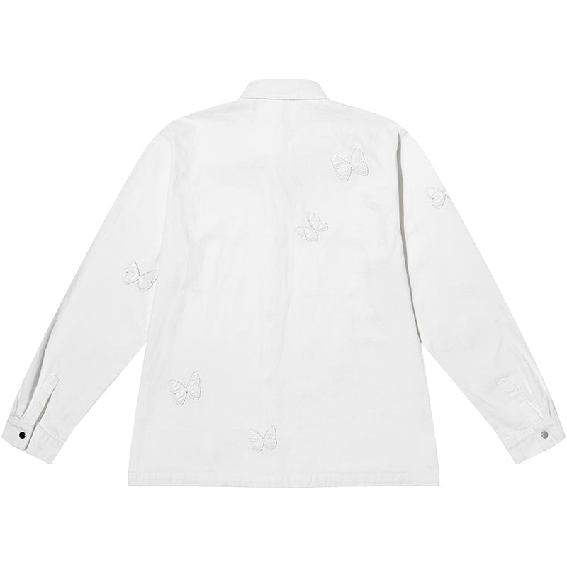 Old Order Butterflies Embroidered Jeans Jacket