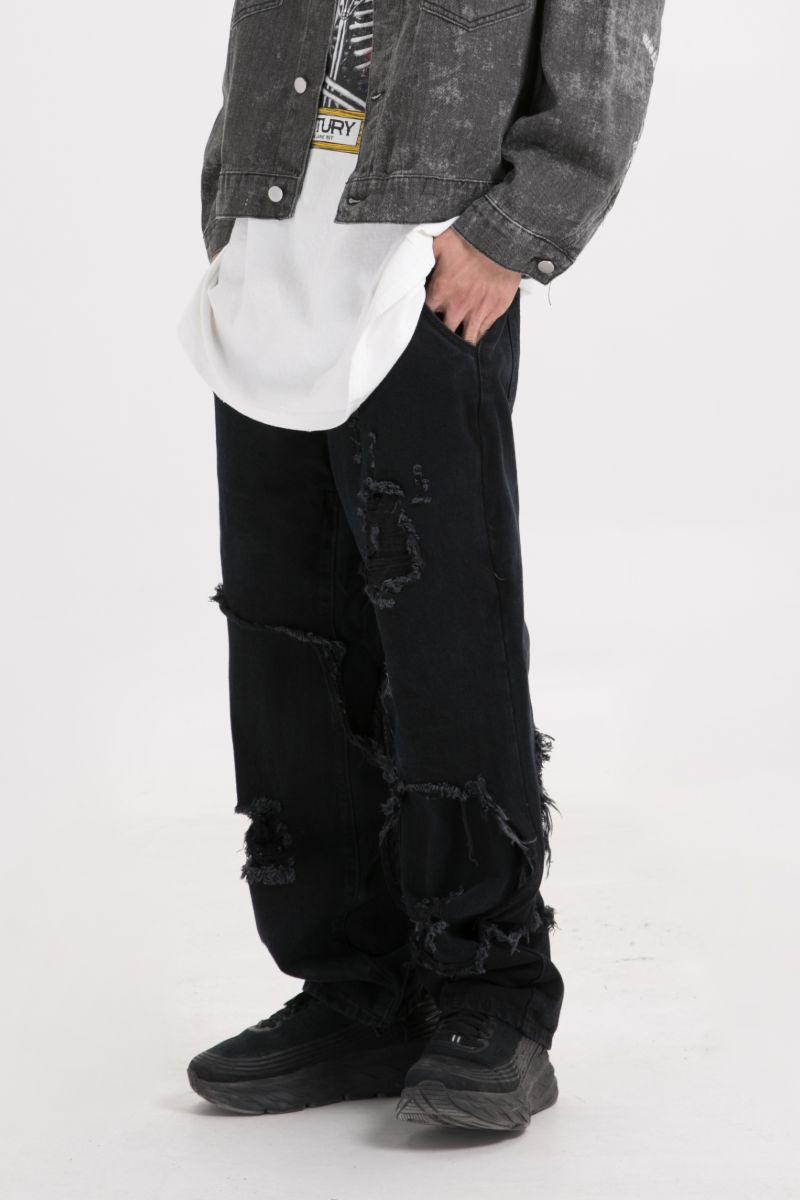 CZ Washed Ripped Jeans