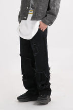 CZ Washed Ripped Jeans
