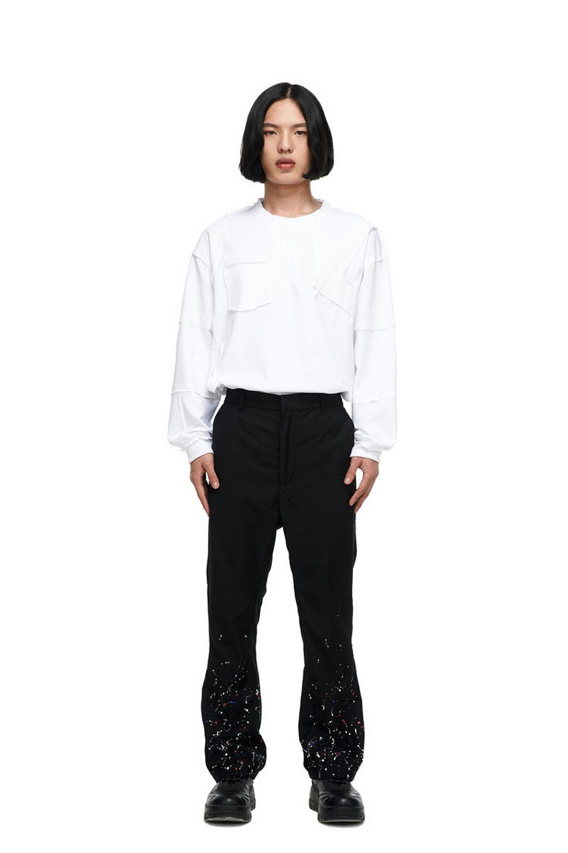 Old Order Splash Ink Flared Trousers