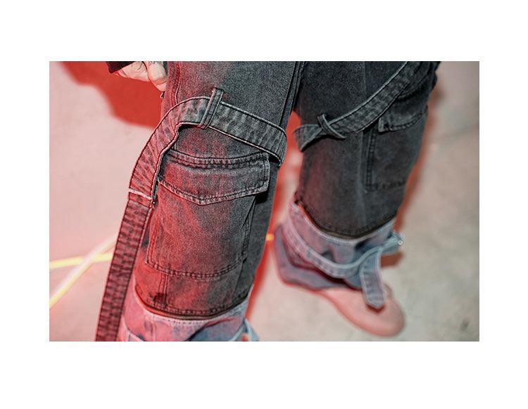 CZ Zipper Straps Jeans