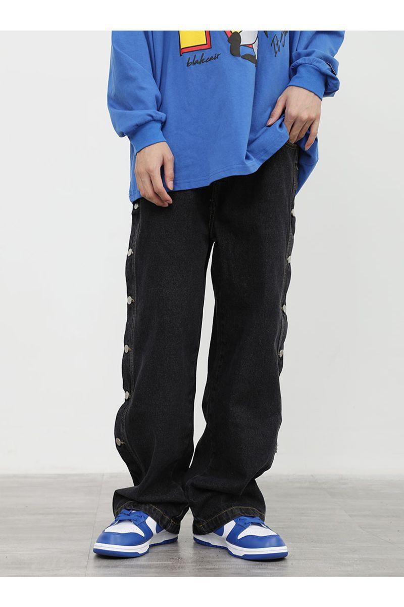 CZ Washed Button Jeans