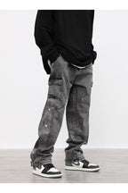 CZ Dark Buttons Cargo Jeans
