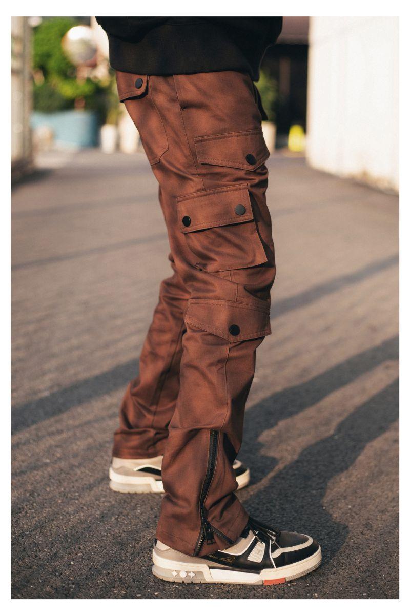 Antidote Brown Multi Pocket Adjustable Trousers