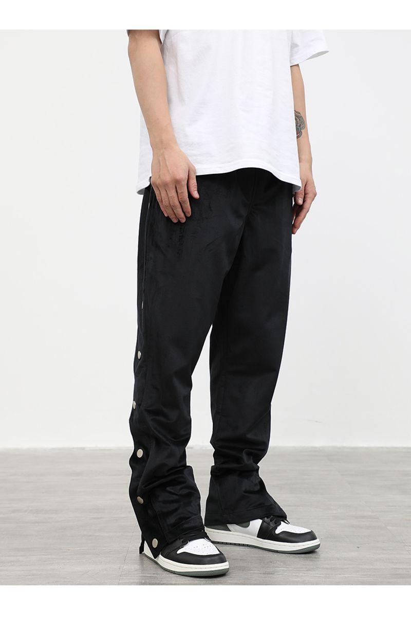 CZ Suede Buttons Straight Trousers
