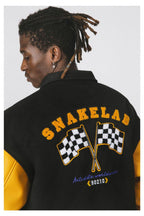 ANT Yellow Woolen Embroidered Varsity Jacket