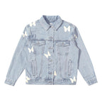 Old Order Embroidered Butterflies Washed Jeans Jacket